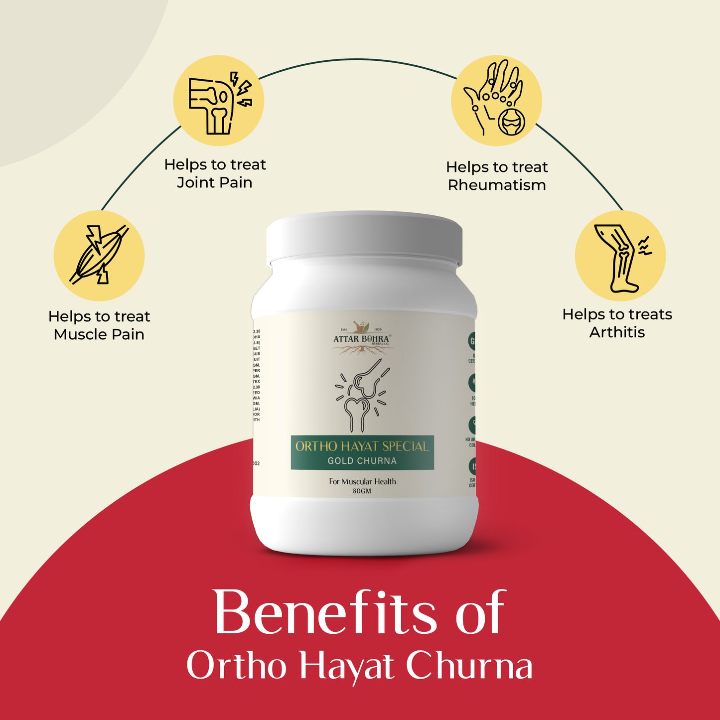 Ortho Hayat Special Gold Churna (80gm) | For joint pain | Muscular pain