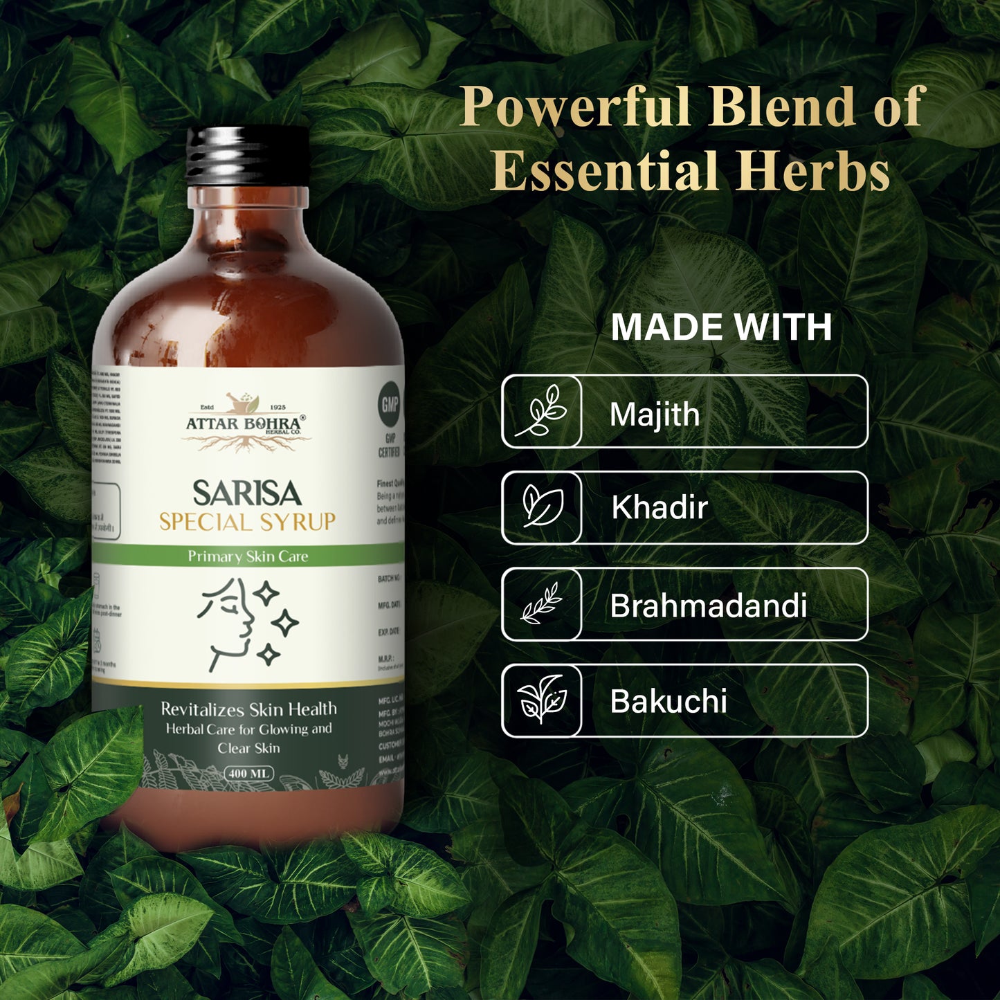 सरिसा यौगिक (170ml/400ml) | प्राथमिक त्वचा देखभाल, टॉन्सिल और साइनस