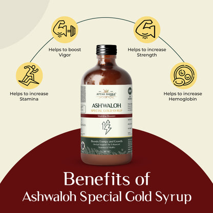 Ashwaloh Special Gold Syrup (400ml) | For Energy | For Height