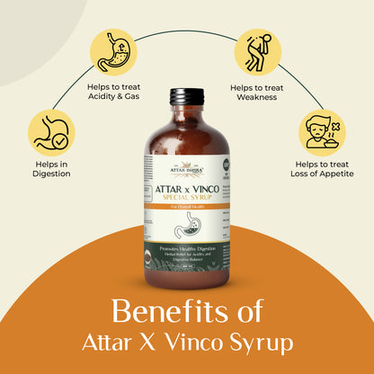 Attar x Vinco Special Syrup (400ml) | For overall health | Digestion | Gas | Acidity
