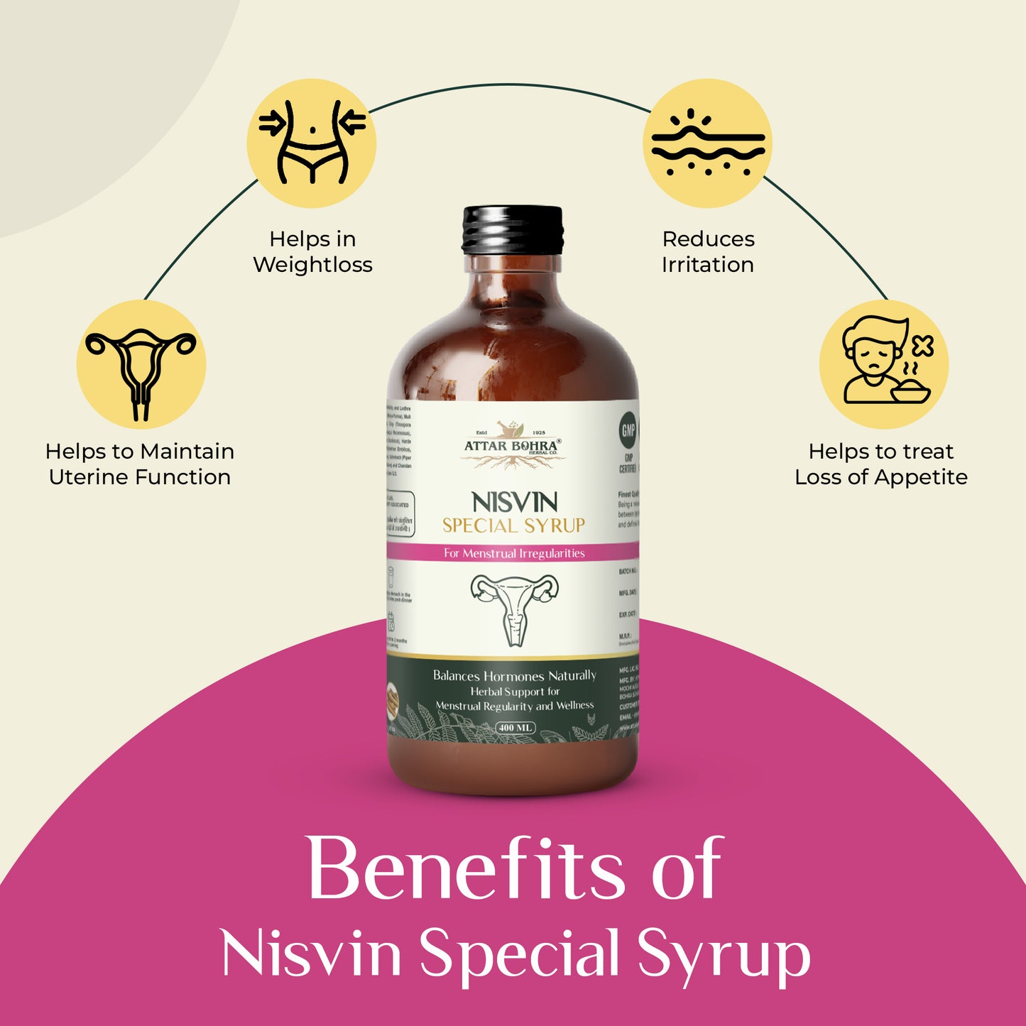 Nisvin Special syrup (400ml) | For Menstrual irregularities