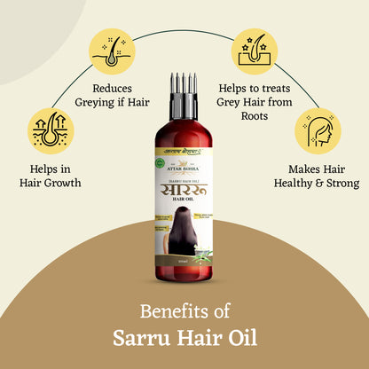 Sarru Hair Oil (100ml) | For hairfall control | Stops greying of hair